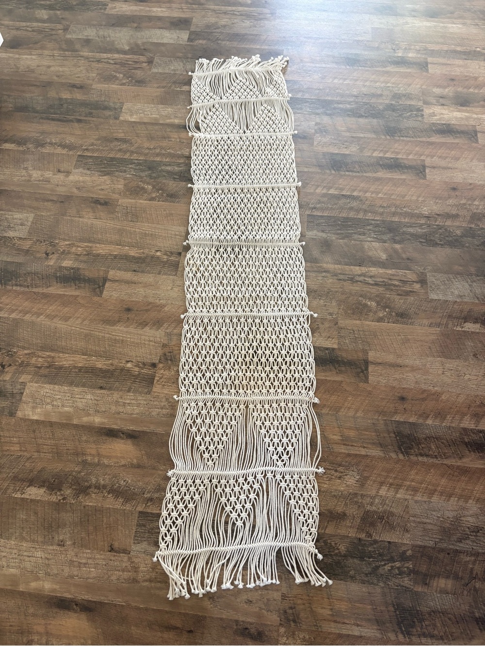 Threshold Cream Macrame Table Runner 5’10”